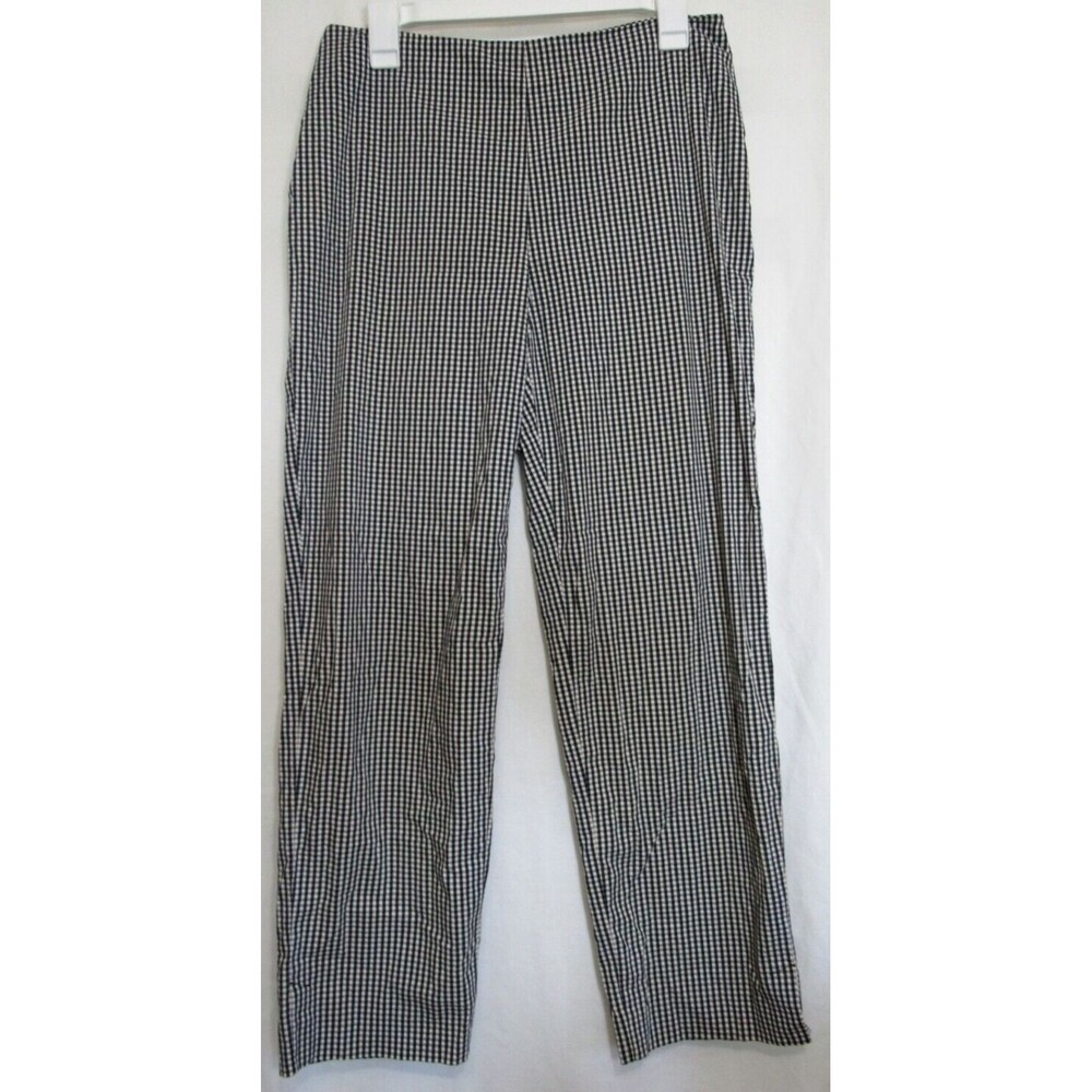 Brooks Brothers 346 Black Gingham Stretch Side Zip Pants Size 8 EUC